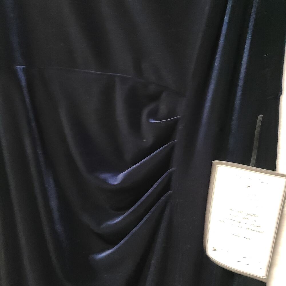 NWT Betsy & Adam Annette Velvet Drop Shoulder Evening Dress Size 14W Navy Velvet - Picture 4 of 9